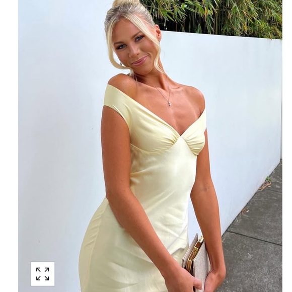 Celina The Label Dresses & Skirts - Celina The Label | “Emory” Yellow Satin Backless Maxi Dress